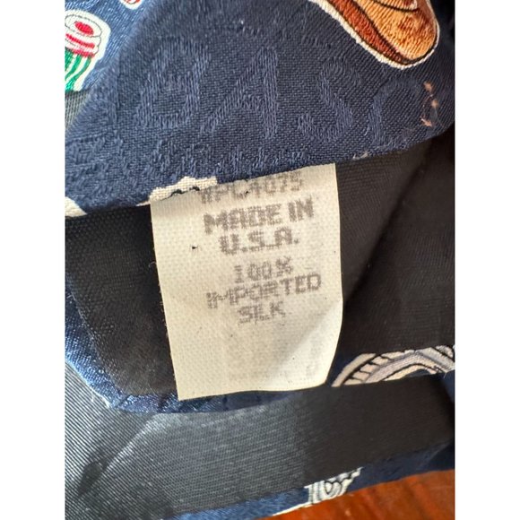 Tabasco Western Wear and Tabasco Bottles Tie OS Blue Western Cowboy Silk - Picture 9 of 16